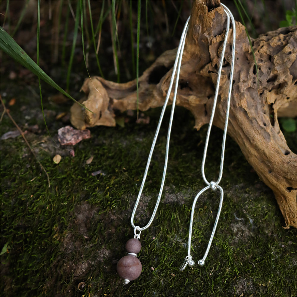 Elegante Halskette mit Anhänger aus echtem violettem Aventurin