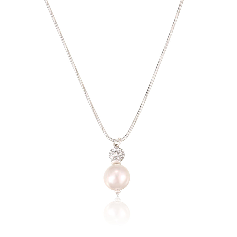 Elegante Halskette mit Anhänger aus echtem Shellbead-Muschelkern