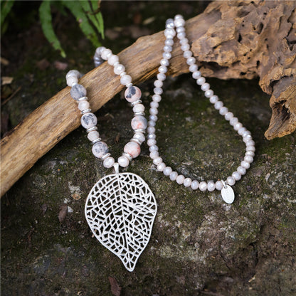 Halskette aus rotem Picasso Jaspis