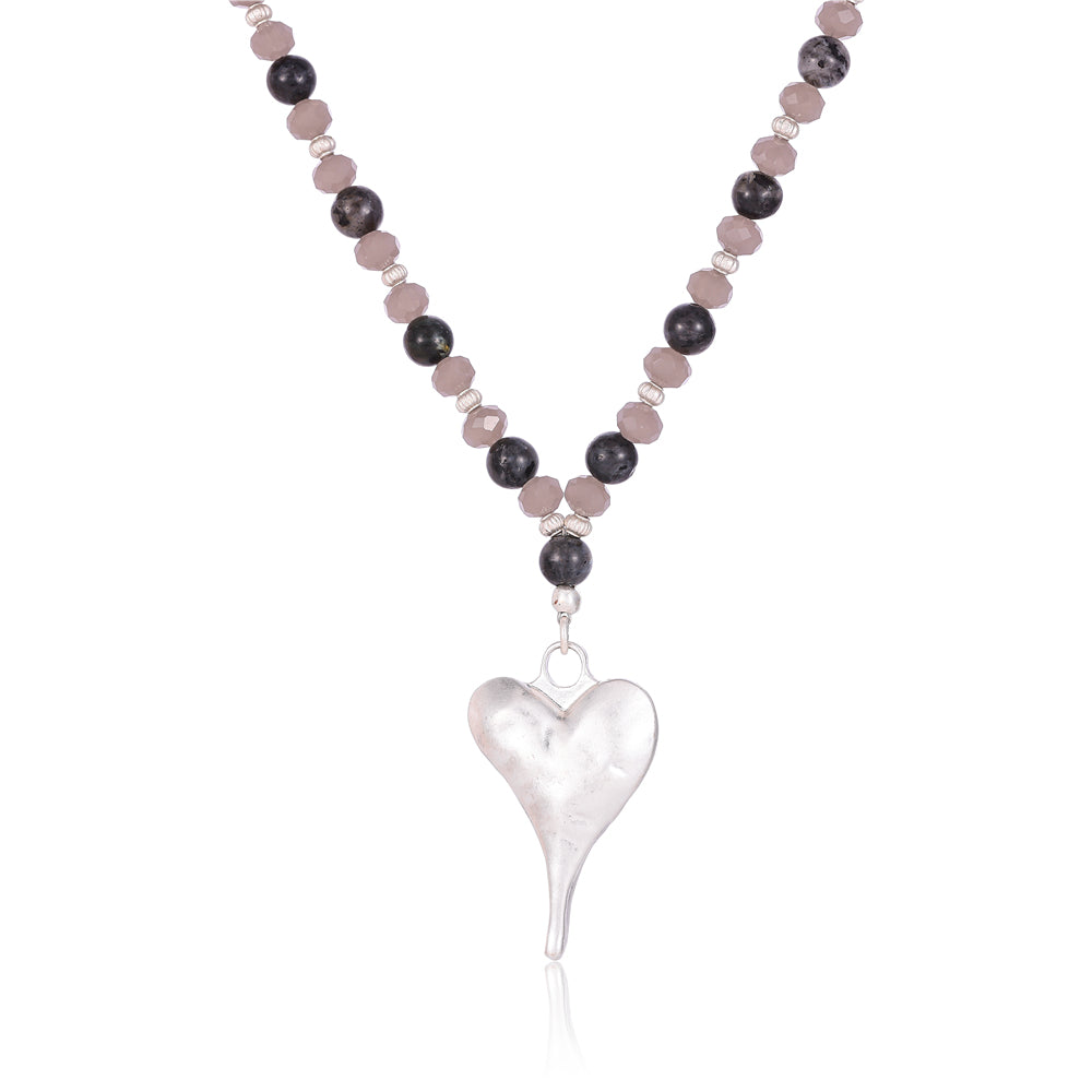 Halskette aus Spectrolite mit Herzanhänger