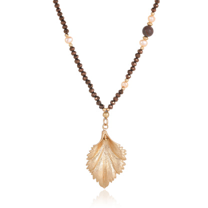 Halskette aus echten Süsswasserperlen mit Glas