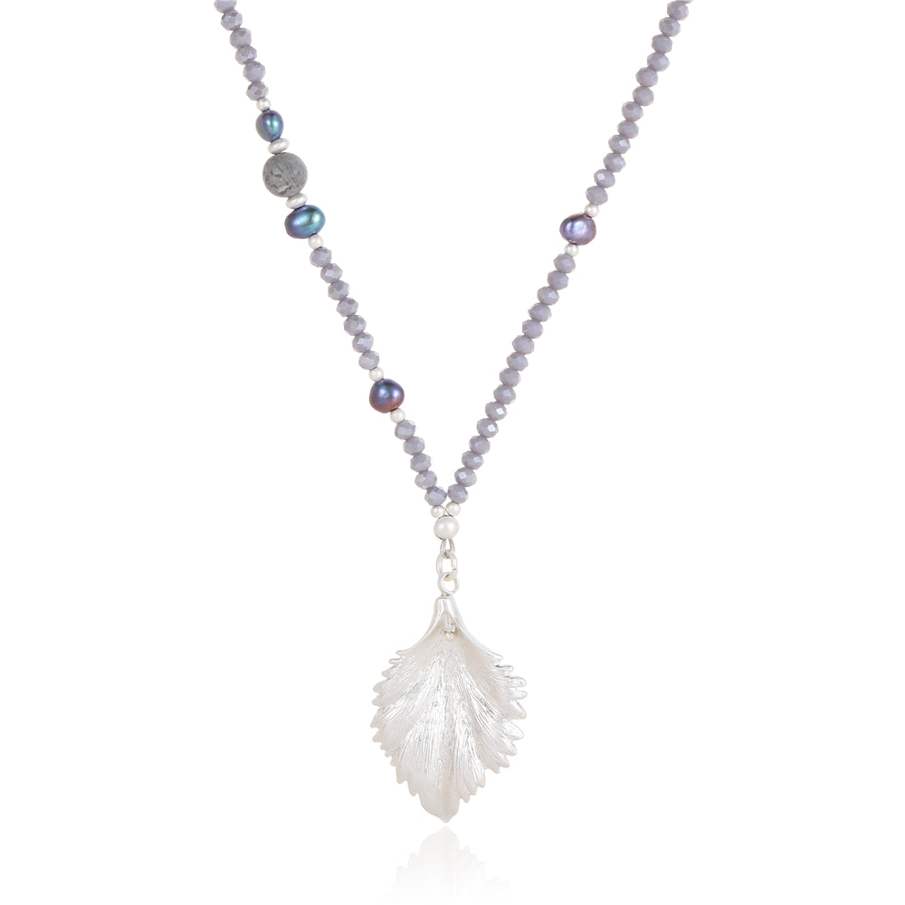 Halskette aus echten Süsswasserperlen und Glas