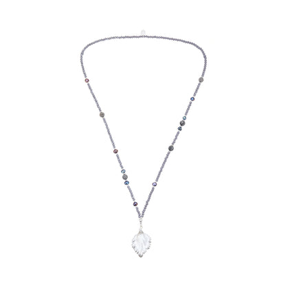 Halskette aus echten Süsswasserperlen und Glas