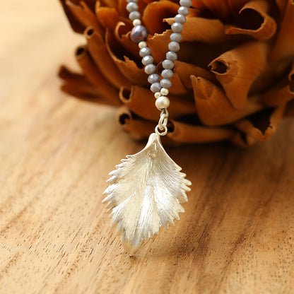 Halskette aus echten Süsswasserperlen und Glas