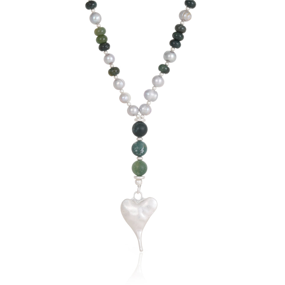 Halskette aus Süsswasserperlen in Grün