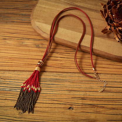 Geschenkset mit echtem braunem Jaspis – Schal, Halskette &amp; Armband
