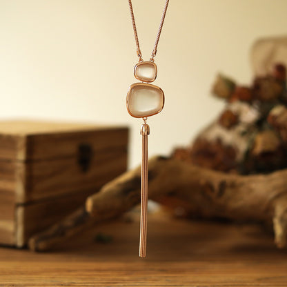 Halskette aus rhodiniertes Metall mit Pendant Anhänger