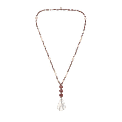 Halskette aus echten Süsswasserperlen und Aventurin