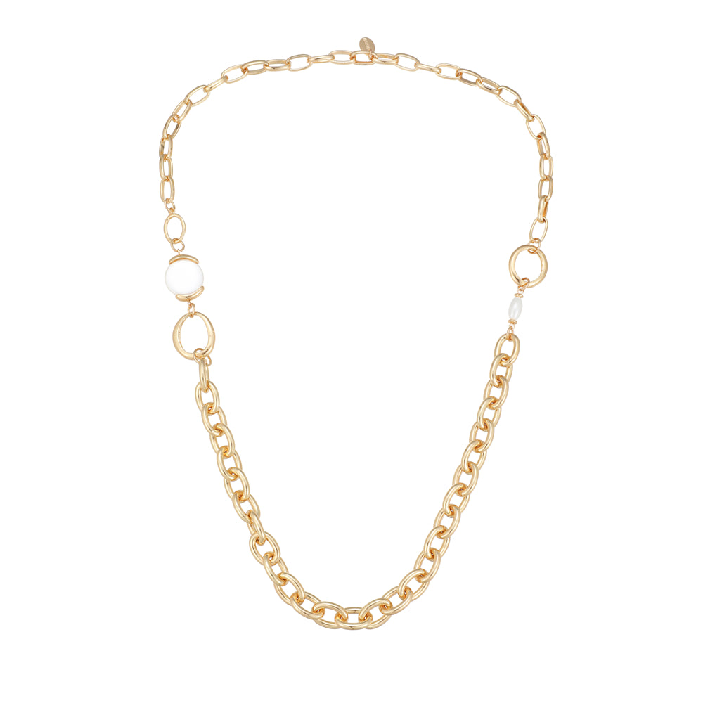 Halskette aus goldfarbig rhodiniertem Metall