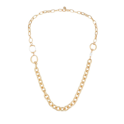 Halskette aus goldfarbig rhodiniertem Metall