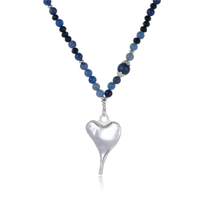 Kette mit Herzanhänger aus Blauem Aventurin