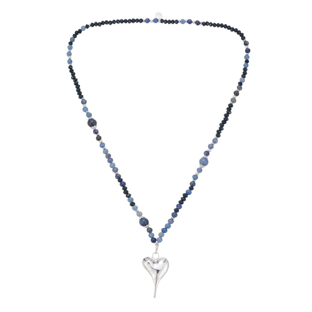 Kette mit Herzanhänger aus Blauem Aventurin