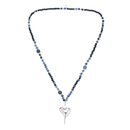 Kette mit Herzanhänger aus Blauem Aventurin