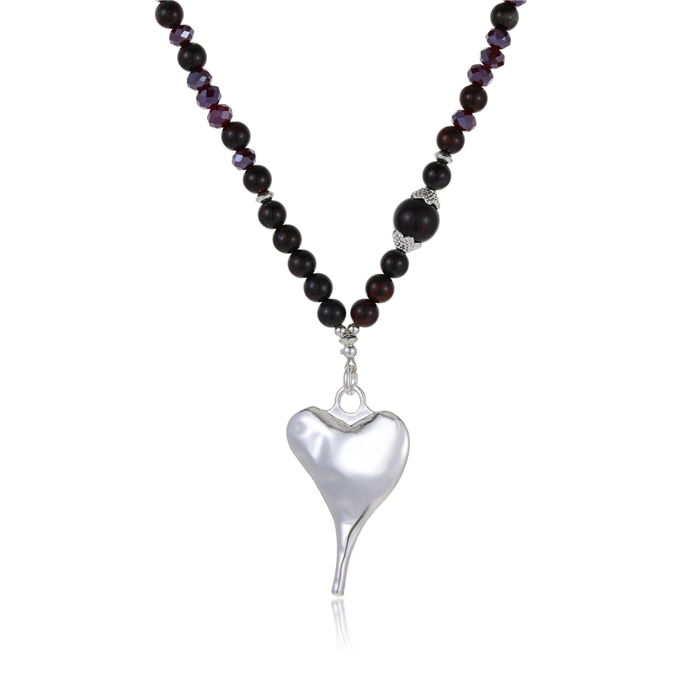 Kette mit Herzanhänger aus Braunem Jaspis