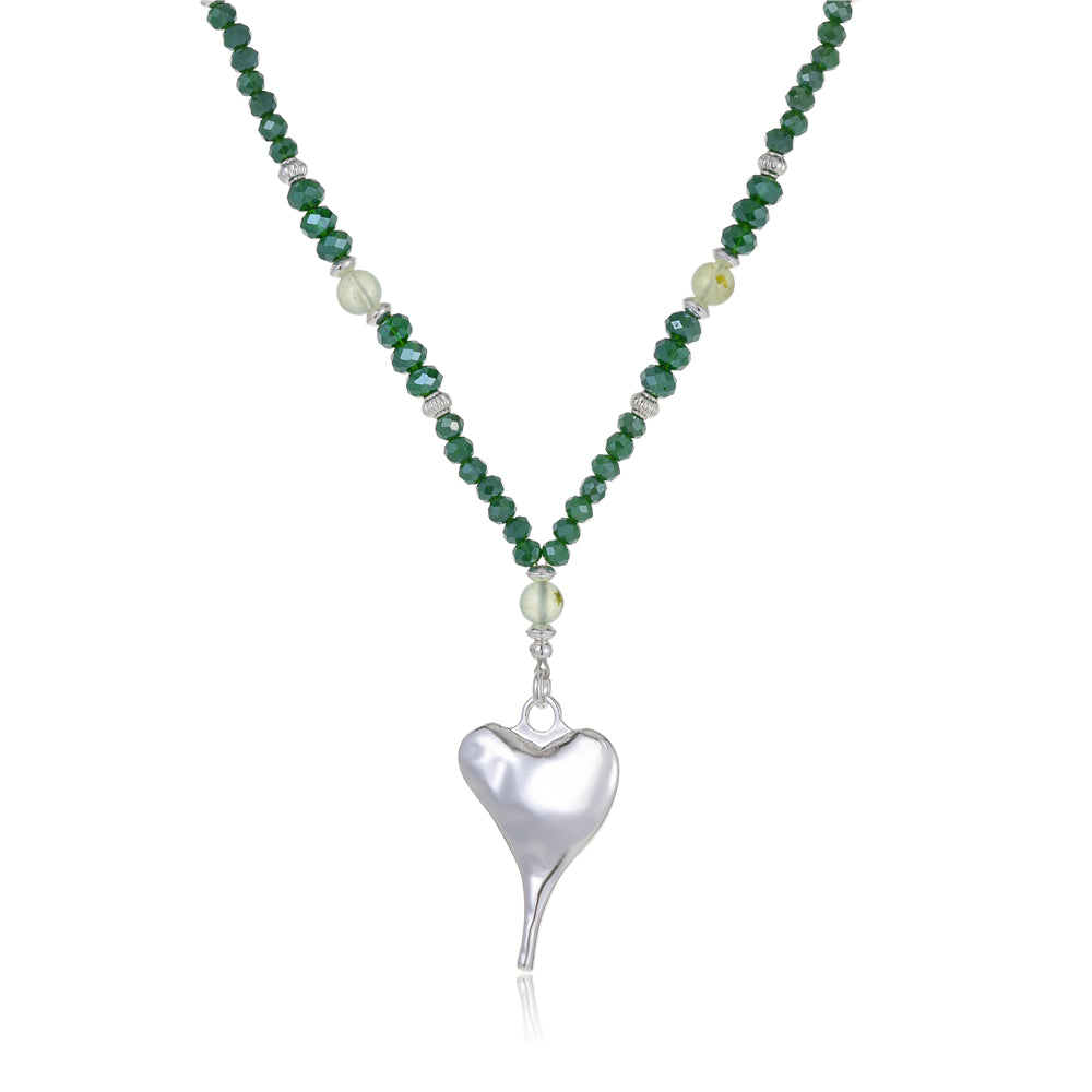 Kette mit Herzanhänger aus Grünem Aventurin