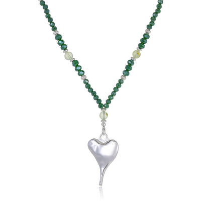 Kette mit Herzanhänger aus Grünem Aventurin
