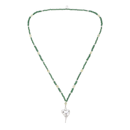 Kette mit Herzanhänger aus Grünem Aventurin