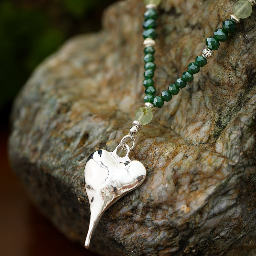 Kette mit Herzanhänger aus Grünem Aventurin