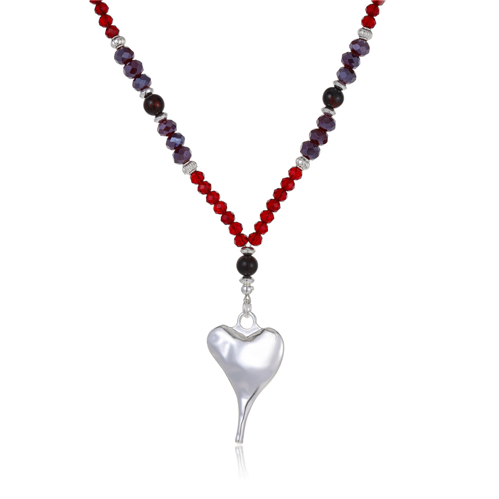 Kette mit Herzanhänger aus Braunem Jaspis