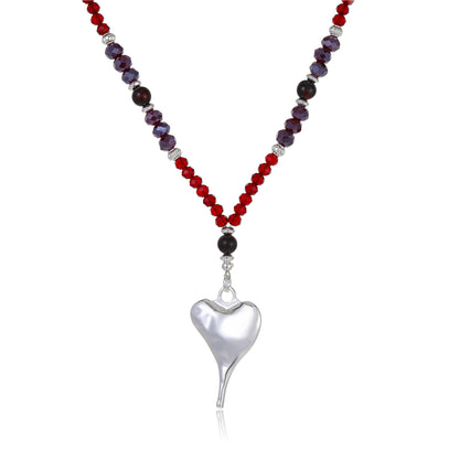 Kette mit Herzanhänger aus Braunem Jaspis