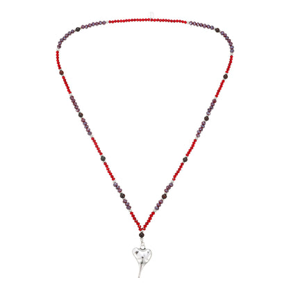 Kette mit Herzanhänger aus Braunem Jaspis