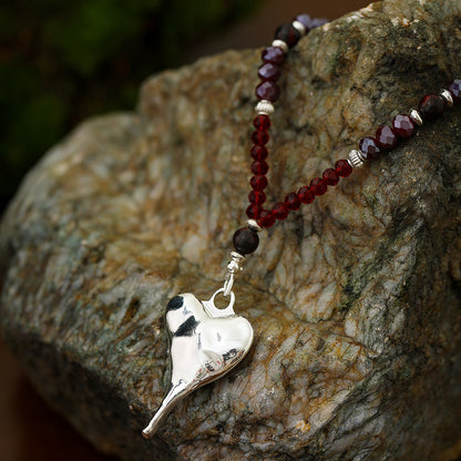 Kette mit Herzanhänger aus Braunem Jaspis