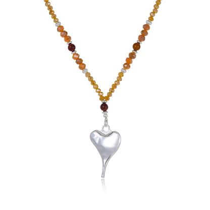Kette mit Herzanhänger aus Mookait
