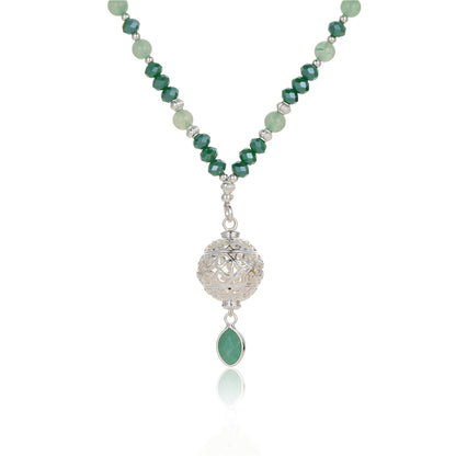 Kette mit Kugelanhänger aus Grünem Aventurin