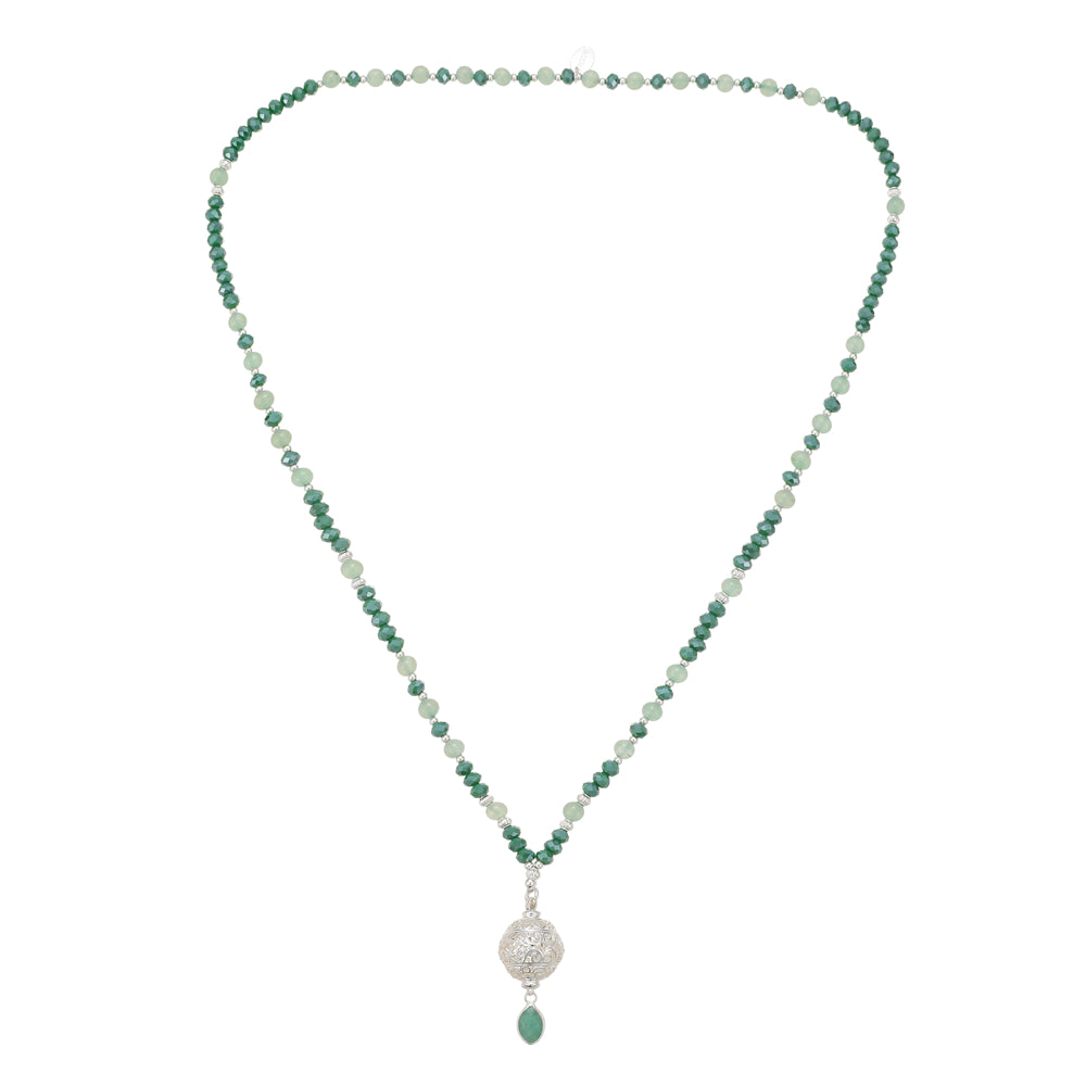 Kette mit Kugelanhänger aus Grünem Aventurin