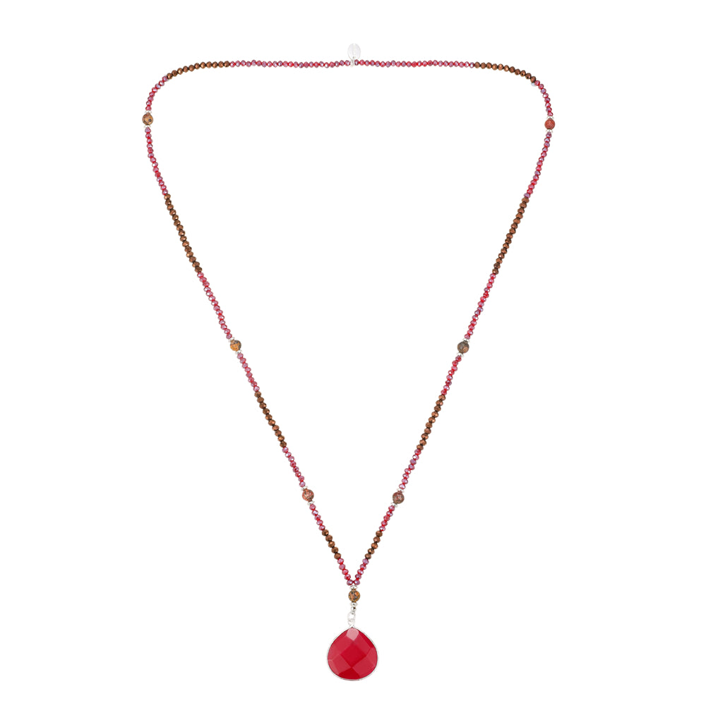 Kette mit Tropfsteinanhänger aus Leoparden Jaspis