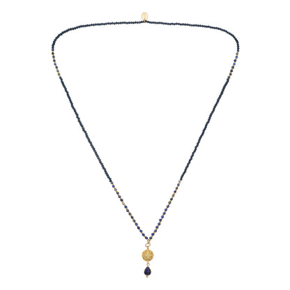 Kette mit Kugelanhänger aus Sodalith in Gold