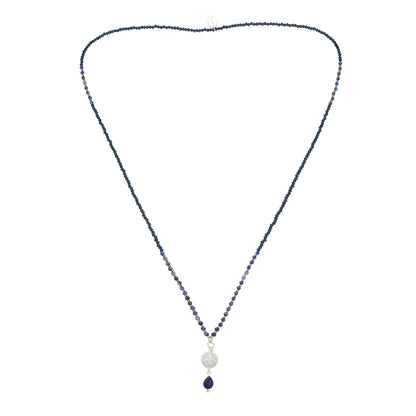 Kette mit Kugelanhänger aus Sodalith in Silber