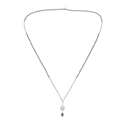 Kette mit Kugelanhänger aus Labradorit in Silber
