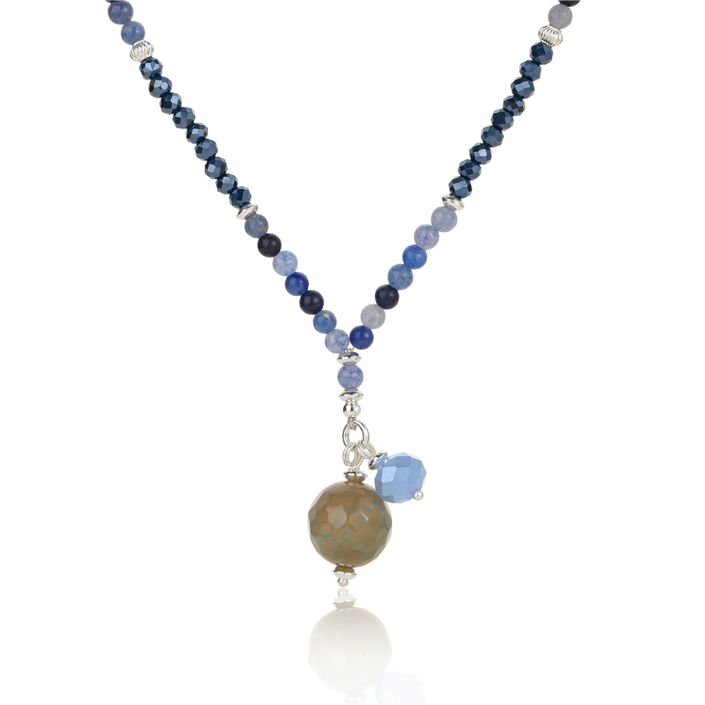 Kette mit Kugelanhänger aus Blauem Aventurin