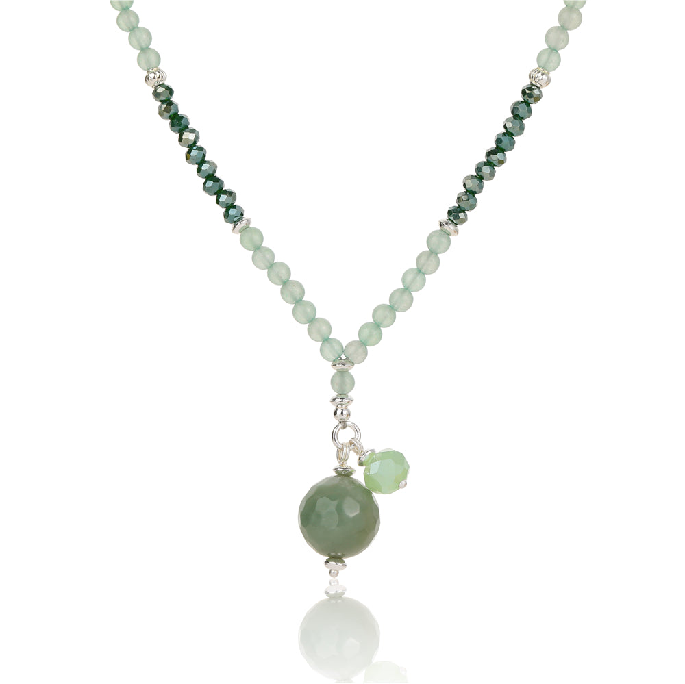 Kette mit Kugelanhänger aus Grünem Aventurin in Gold