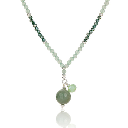 Kette mit Kugelanhänger aus Grünem Aventurin in Gold