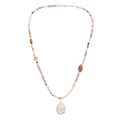 Kette mit Anhänger aus Jaspis und Achat