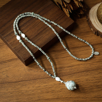 Halskette aus Kiwi Jaspis