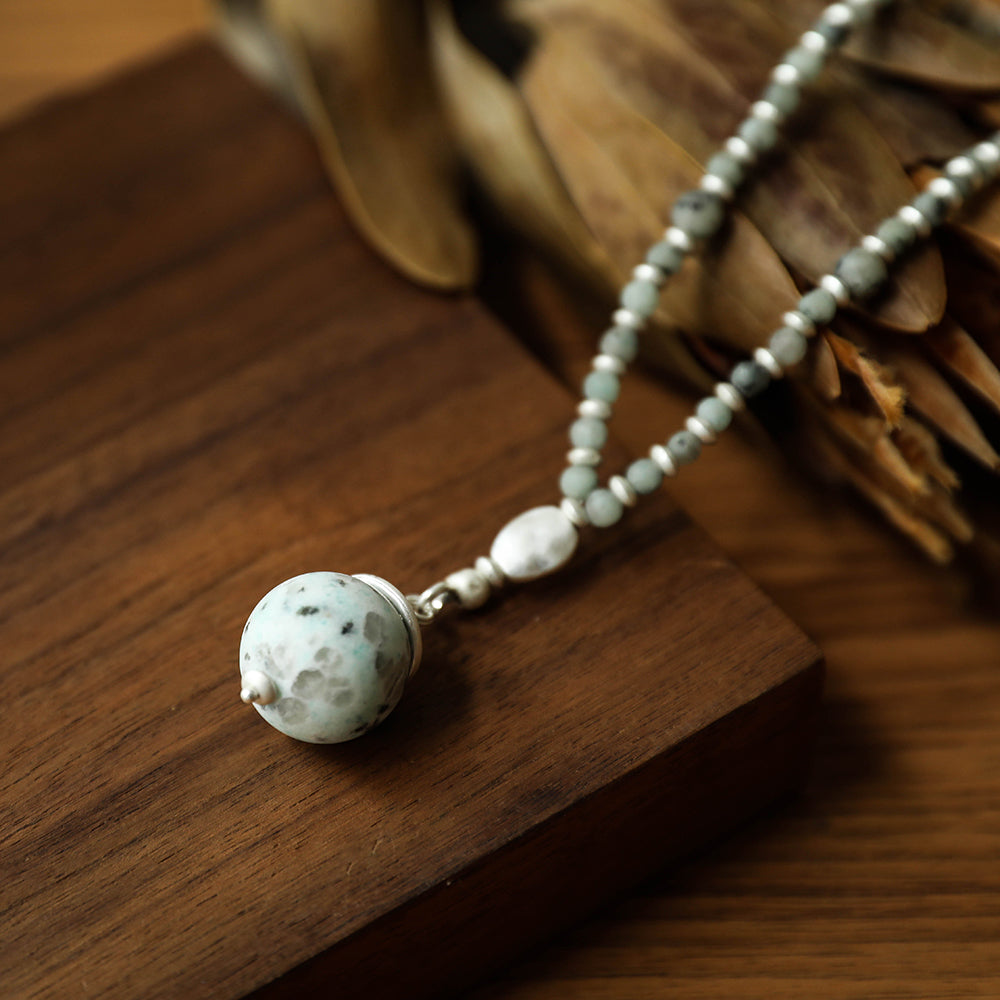 Halskette aus Kiwi Jaspis