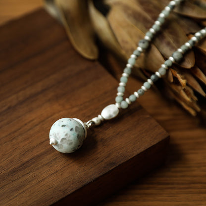 Halskette aus Kiwi Jaspis