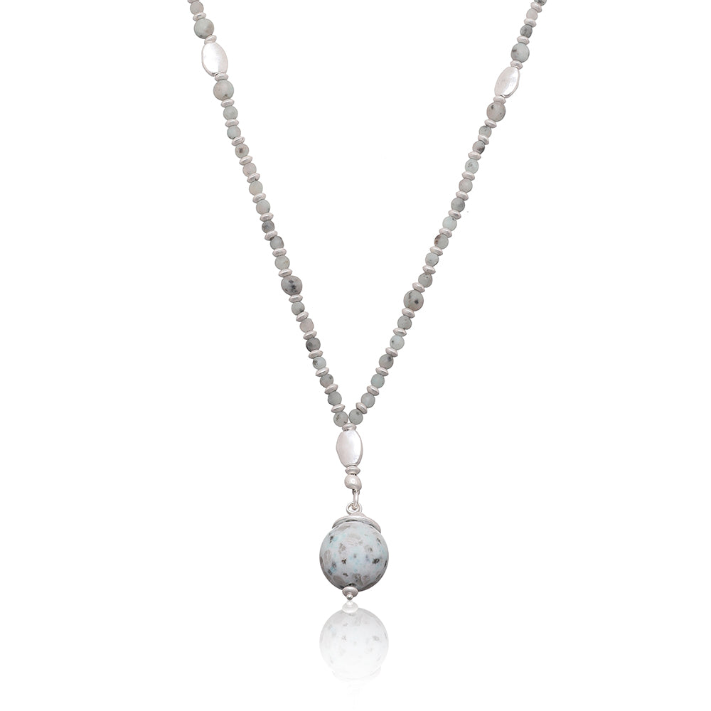 Halskette aus Kiwi Jaspis