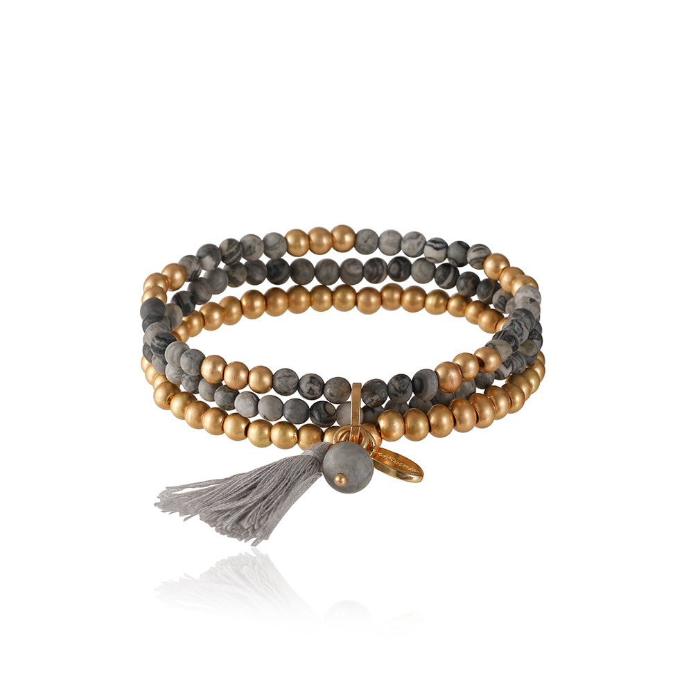 Armband aus Picassojaspis mit Kugelanhänger