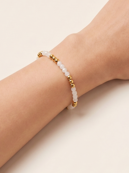 Triskart Mondstein Armband vergoldet