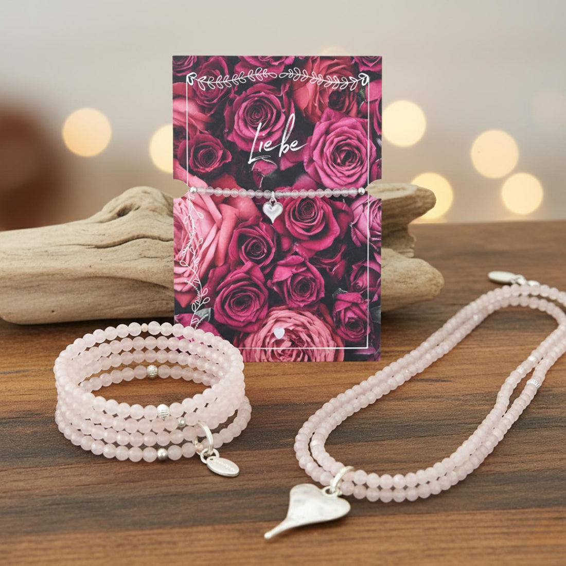 Rosenquarz Liebe Set - Sanftheit und Herz