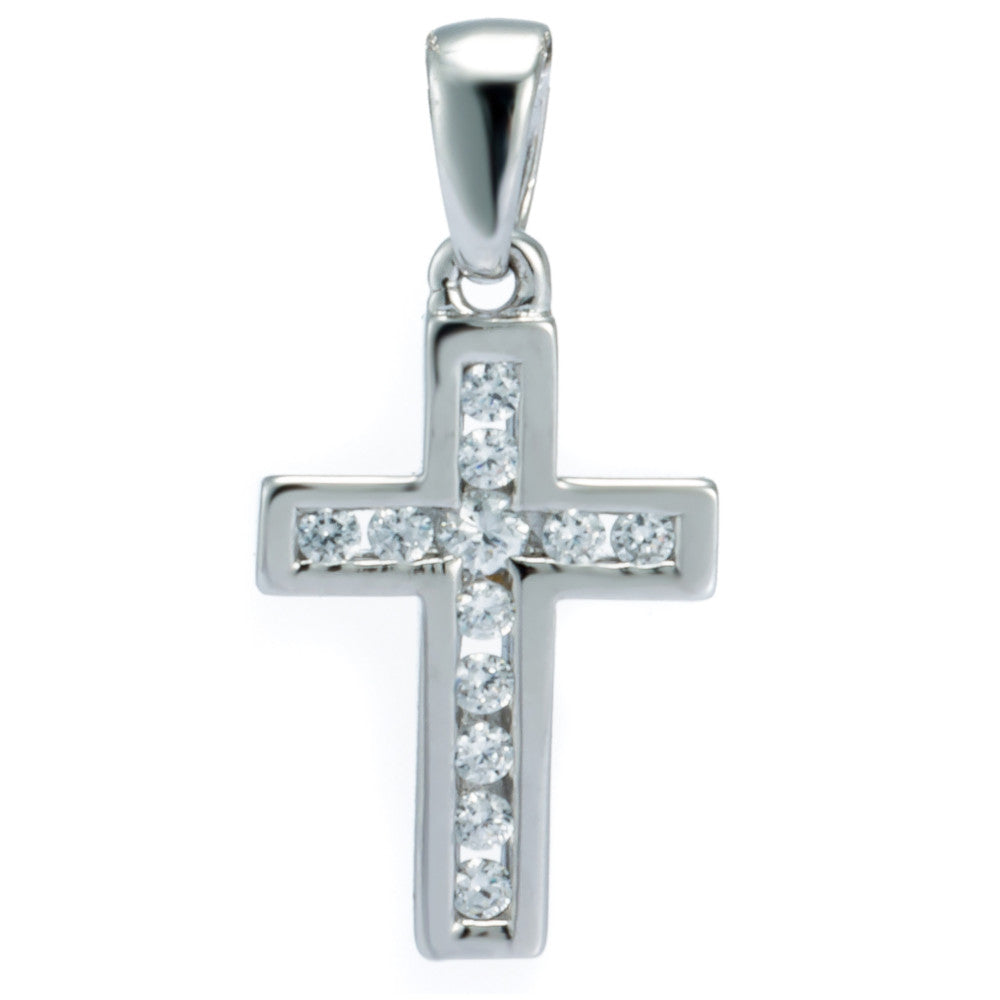 Anhänger Silber 925 Kreuz mit Zirkonia Andreani – Handgemachter Schmuck