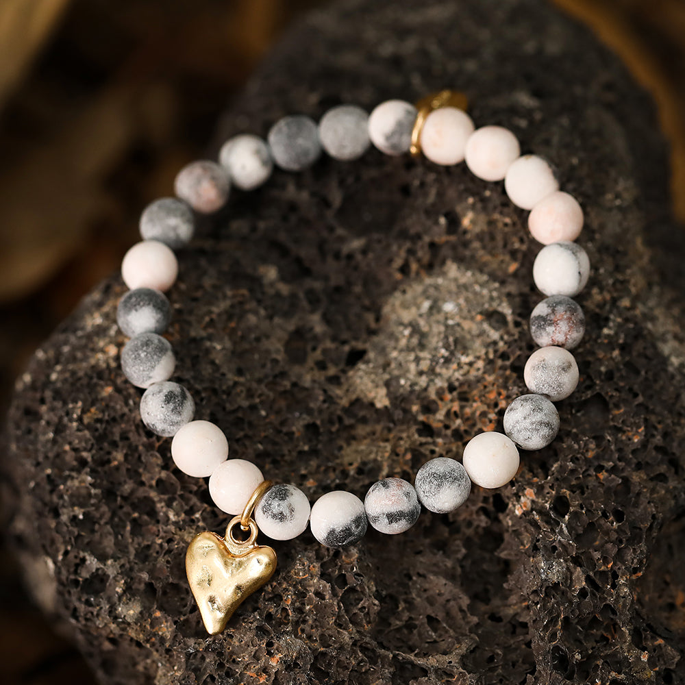 Armband mit echtem Jaspis und Achat Andreani – Handgemachter Schmuck