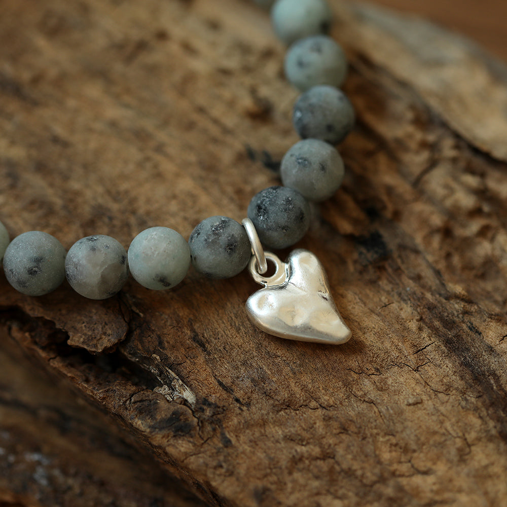 Armband mit echtem Kiwi Jaspis Andreani – Handgemachter Schmuck