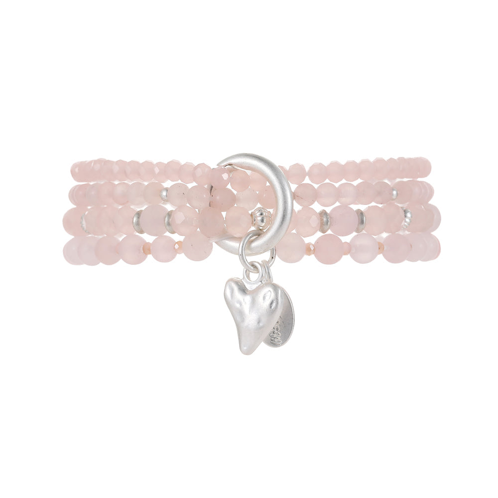 Armband mit echtem Rosenquarz Andreani – Handgemachter Schmuck