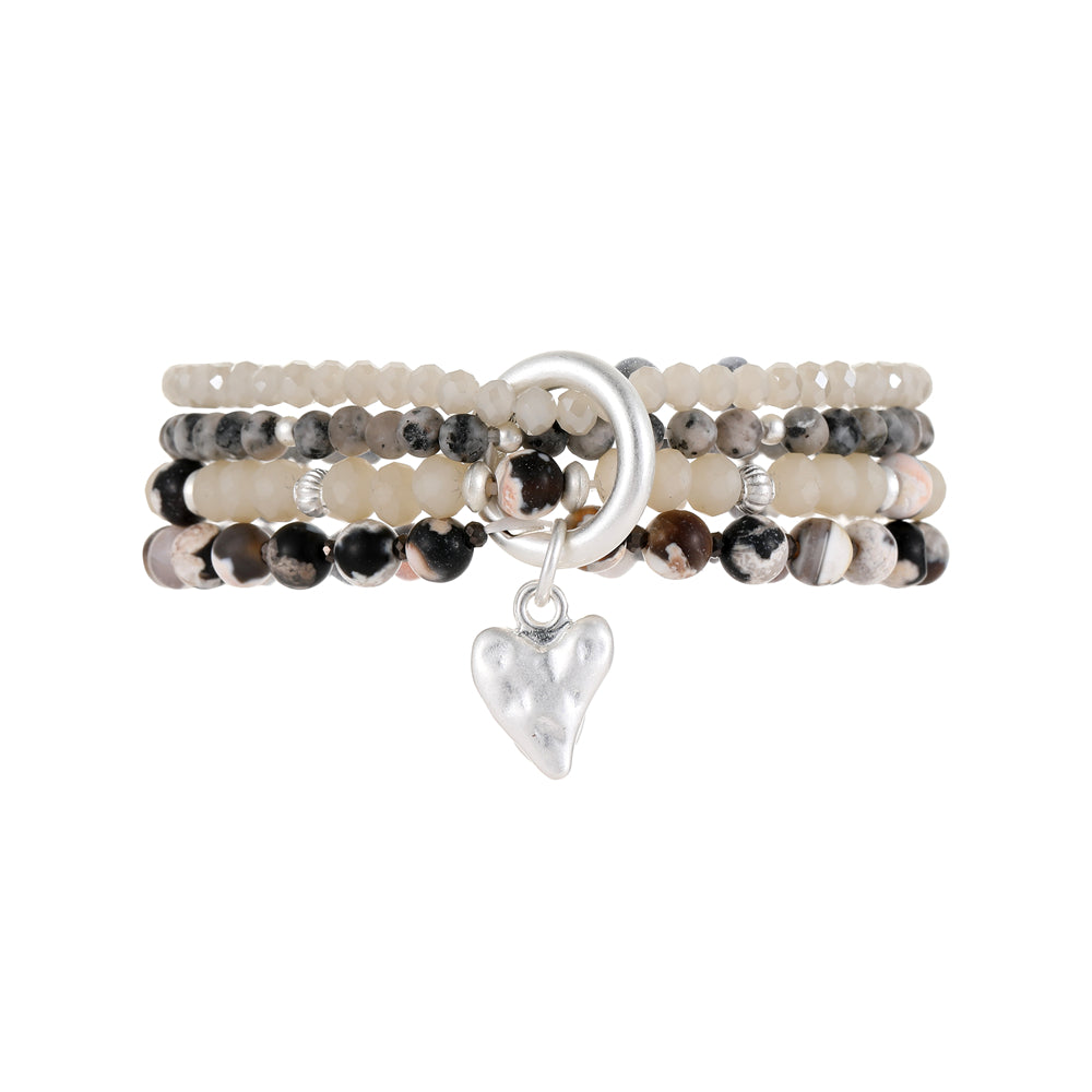 Armband mit echtem grauem Achat Andreani – Handgemachter Schmuck