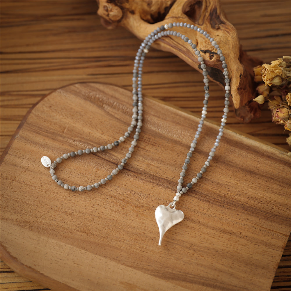 Halskette mit echtem Picasso Jaspis Andreani – Handgemachter Schmuck